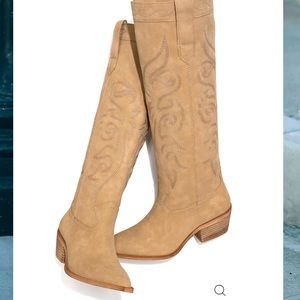 Western Faux Leather Boots-Brand New & never worn